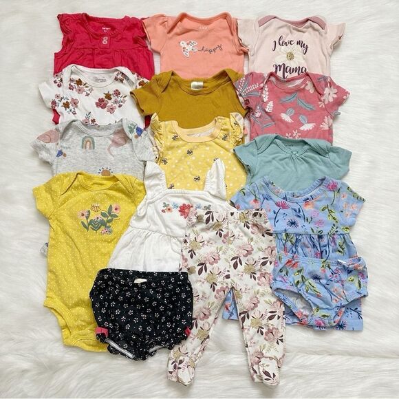 0-3 Months Baby Girl Summer Clothes LOT - Picture 1 of 10